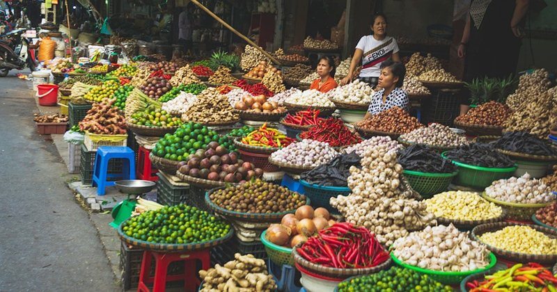 Traditional market in Vietnam