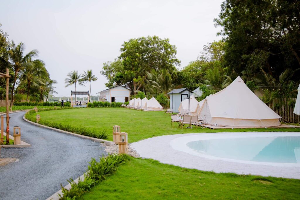 Visitors can enjoy the fresh air at Gu Việt Glamping.